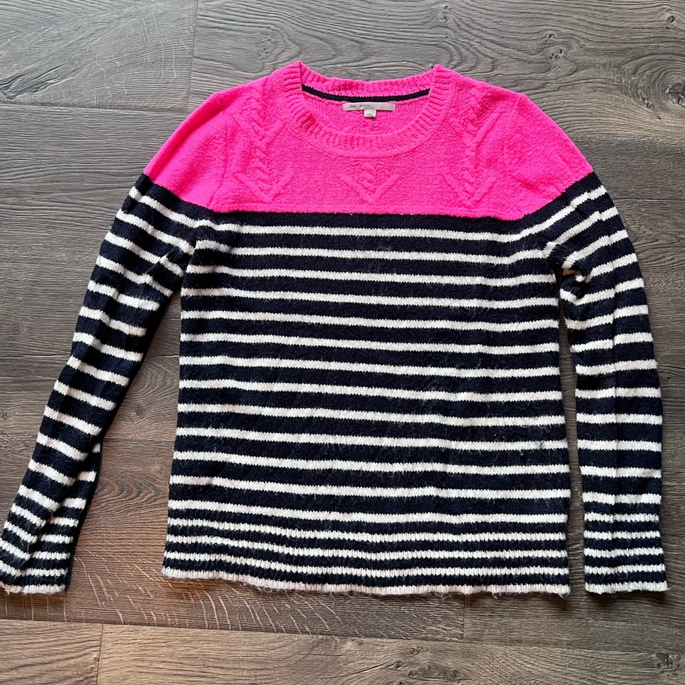 GAP colorblock stripe sweater s p small petite